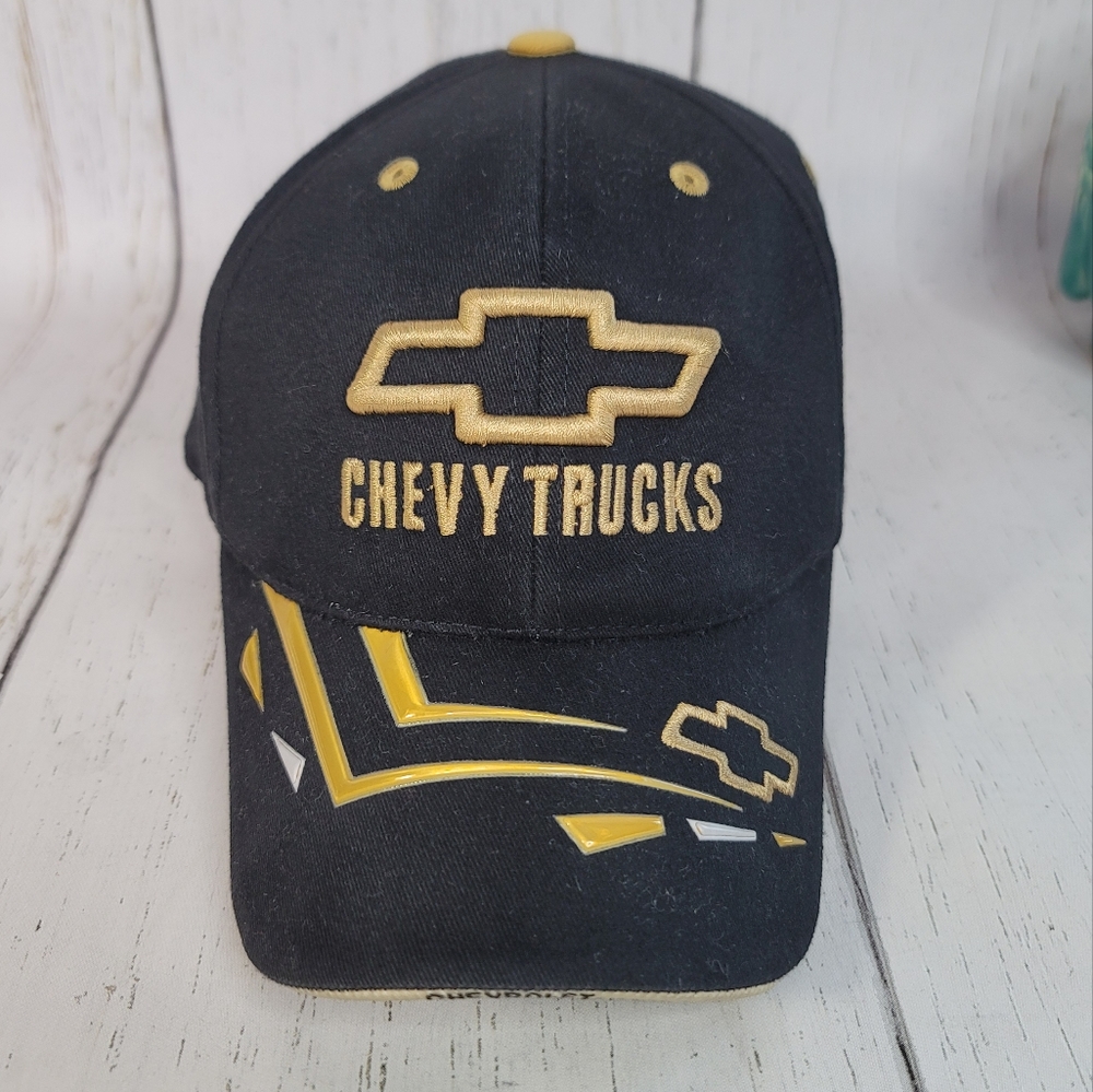 Chevy Trucks GM Baseball Cap Black/Gold Snap Back Hat Men's One Size Unisex - Picture 2 of 9